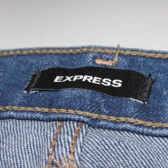 NWT EXPRESS Super High Rise Medium Wash Mom Jeans Size 8R - Picture 8 of 8
